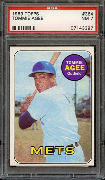 1969 TOPPS 364 TOMMIE AGEE PSA NM 7