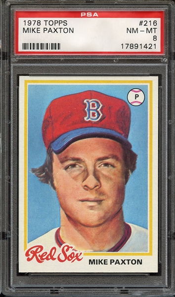 1978 TOPPS 216 MIKE PAXTON PSA NM-MT 8