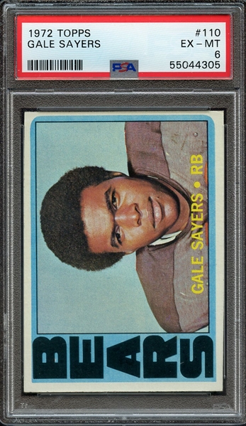 1972 TOPPS 110 GALE SAYERS PSA EX-MT 6