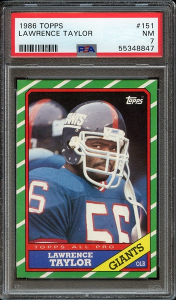 1986 TOPPS 151 LAWRENCE TAYLOR PSA NM 7
