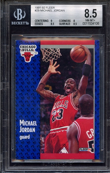 1991 FLEER 29 MICHAEL JORDAN BGS NM-MT+ 8.5