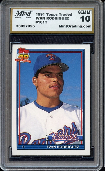 1991 TOPPS TRADED 101T IVAN RODRIGUEZ MGS 10