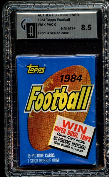 1984 TOPPS UNOPENED FOOTBALL WAX PACK FROM SEALED CASE GAI NM-MT+ 8.5