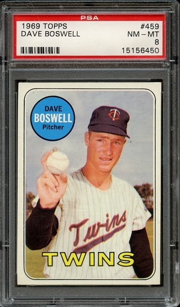1969 TOPPS 459 DAVE BOSWELL PSA NM-MT 8