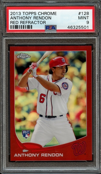 2013 TOPPS CHROME 128 ANTHONY RENDON RED REFRACTOR PSA MINT 9