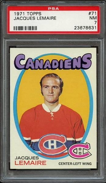 1971 TOPPS 71 JACQUES LEMAIRE PSA NM 7