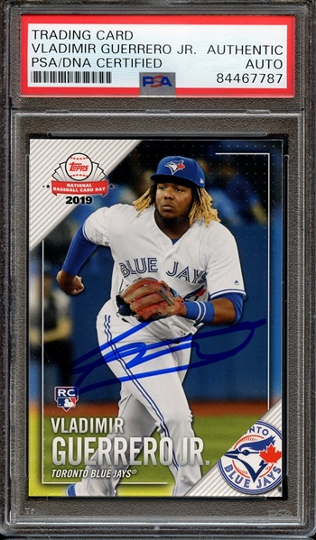 2019 TOPPS NATIONAL BASEALL CARD DAY SIGNED VLADIMIR GUERRERO JR PSA/DNA AUTO AUTHENTIC