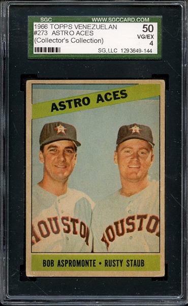 1966 TOPPS VENEZUELAN 273 ASTRO ACES SGC VG/EX 50 / 4