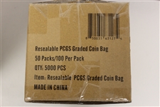 (5000) Humongous Hoard Resealable PCGS Graded Coin Bags - 50 Packs of 100 Case