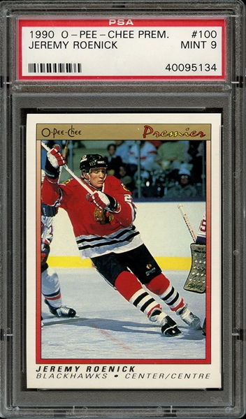 1990 O-PEE-CHEE PREMIER 100 JEREMY ROENICK PSA MINT 9