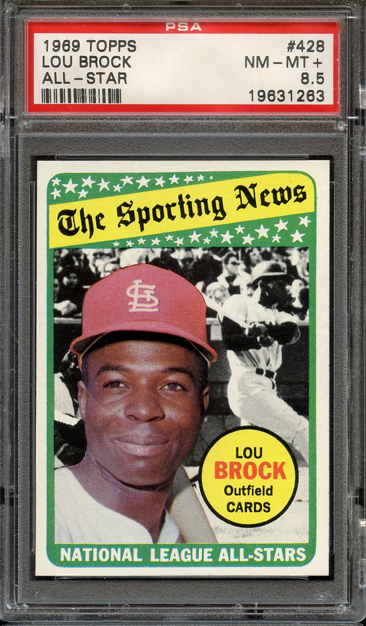 Lot Detail - 1969 TOPPS 428 LOU BROCK ALL-STAR PSA NM-MT+ 8.5