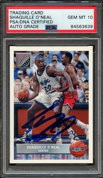 1992 UPPER DECK MCDONALD'S P43 SIGNED SHAQUILLE O'NEAL PSA/DNA AUTO 10