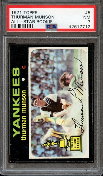 1971 TOPPS 5 THURMAN MUNSON ALL-STAR ROOKIE PSA NM 7