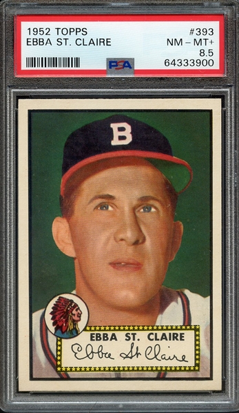1952 TOPPS 393 EBBA ST. CLAIRE PSA NM-MT+ 8.5
