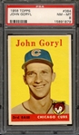 1958 TOPPS 384 JOHN GORYL PSA NM-MT 8