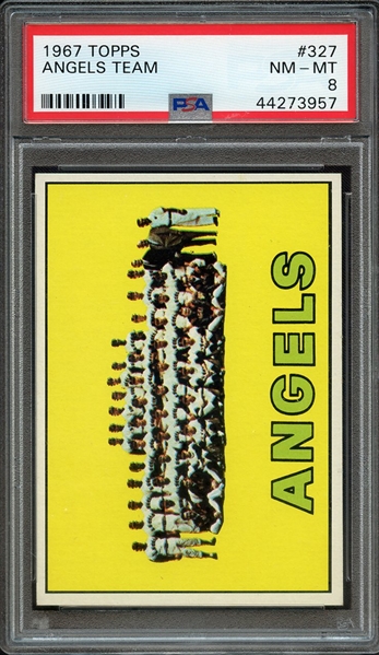 1967 TOPPS 327 ANGELS TEAM PSA NM-MT 8