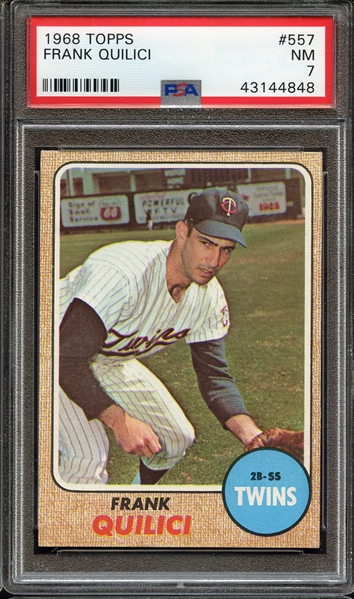 1968 TOPPS 557 FRANK QUILICI PSA NM 7