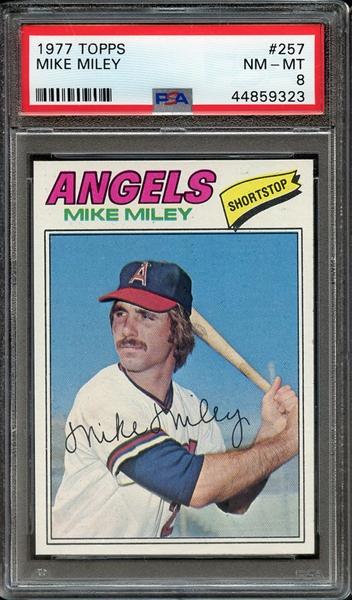 1977 TOPPS 257 MIKE MILEY PSA NM-MT 8