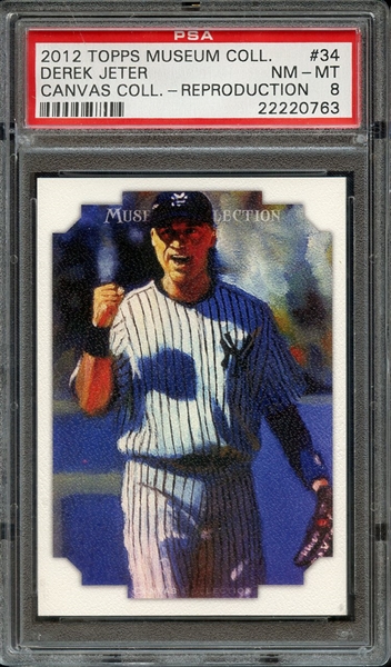 2012 TOPPS MUSEUM COLLECTION CANVAS COLLECTION 34 DEREK JETER CANVAS COLL.-REPRODUCTION PSA NM-MT 8