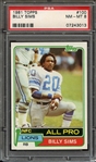 1981 TOPPS 100 BILLY SIMS PSA NM-MT 8