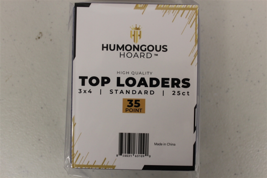 (25) Humongous Hoard Premium 3 x 4 Standard Size 35 Point Top Loaders
