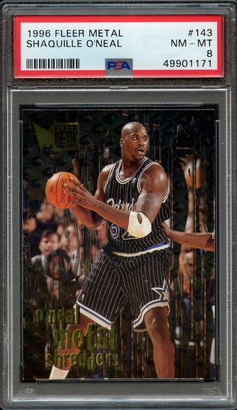 1996 METAL 143 SHAQUILLE O'NEAL PSA NM-MT 8