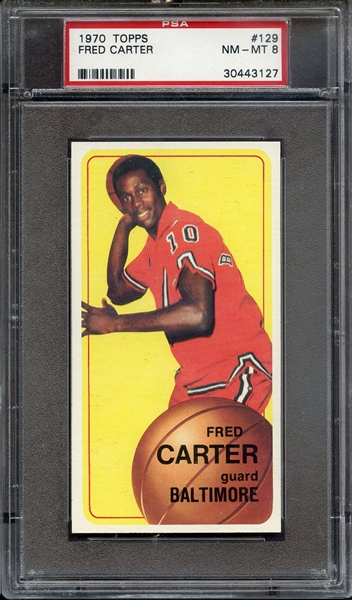 1970 TOPPS 129 FRED CARTER PSA NM-MT 8