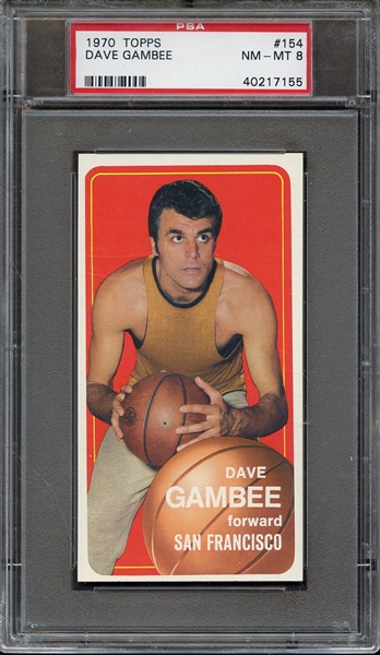 1970 TOPPS 154 DAVE GAMBEE PSA NM-MT 8