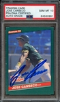 1986 DONRUSS ROOKIES 22 SIGNED JOSE CANSECO PSA/DNA AUTO 10