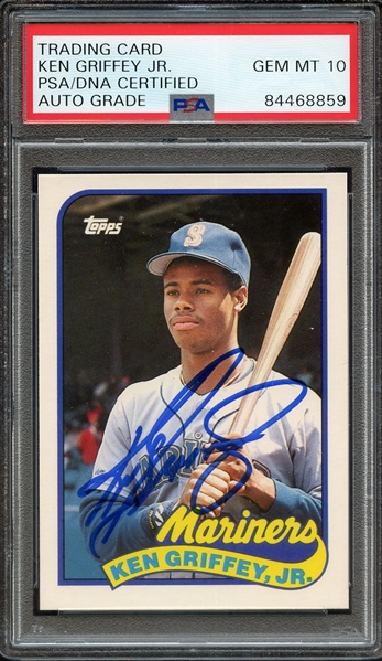 1989 TOPPS TRADED 41T SIGNED KEN GRIFFEY JR PSA/DNA AUTO 10