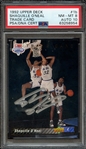 1992 UPPER DECK 1B SIGNED SHAQUILLE ONEAL PSA NM-MT 8 PSA/DNA AUTO 10