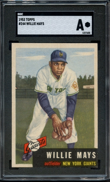 1953 TOPPS 244 WILLIE MAYS SGC AUTHENTIC