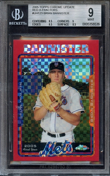 2005 TOPPS CHROME UPDATE RED X-FRACTORS UH123 BRIAN BANNISTER BGS MINT 9