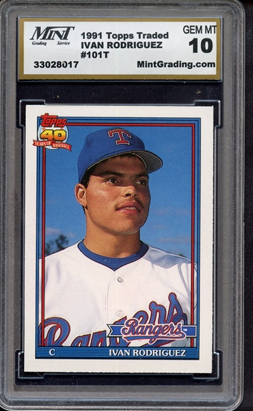 1991 TOPPS TRADED 101T IVAN RODRIGUEZ MGS 10
