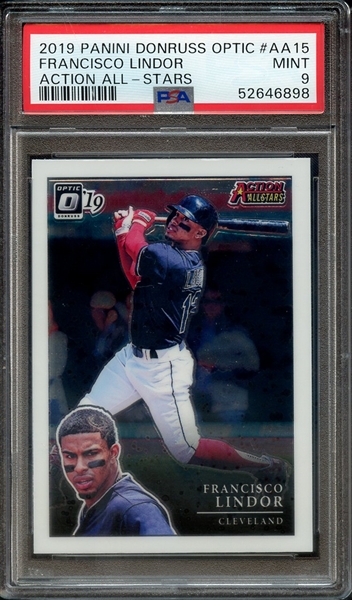 2019 PANINI DONRUSS OPTIC ACTION ALL-STARS AA15 FRANCISCO LINDOR ACTION ALL-STARS PSA MINT 9