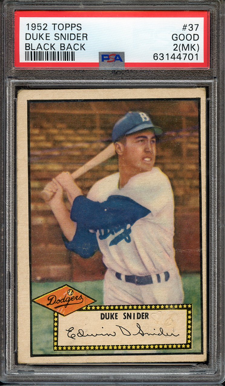 Lot Detail - 1952 TOPPS 37 DUKE SNIDER BLACK BACK PSA GOOD 2 (MK)