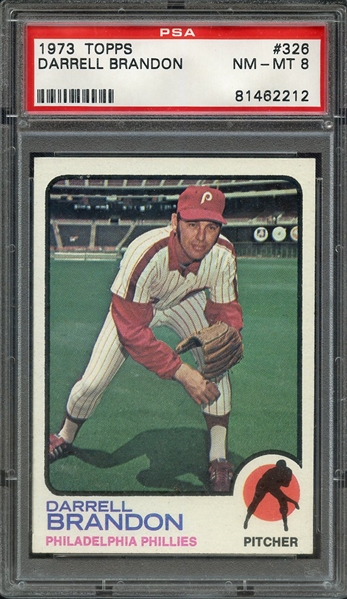 1973 TOPPS 326 DARRELL BRANDON PSA NM-MT 8