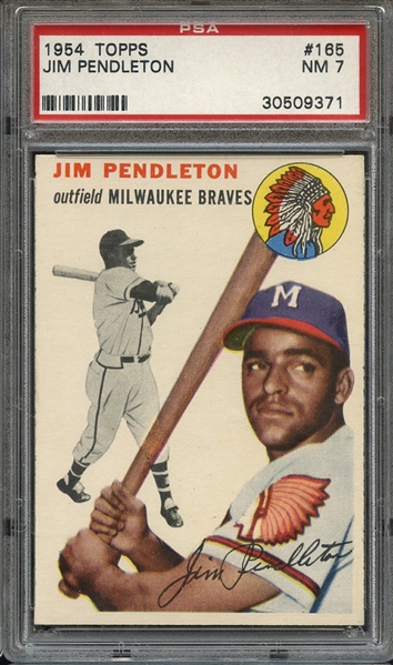 1954 TOPPS 165 JIM PENDLETON PSA NM 7