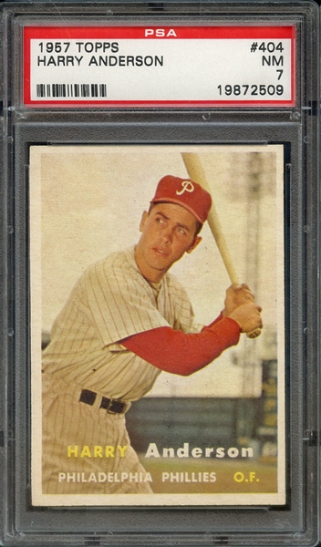 1957 TOPPS 404 HARRY ANDERSON PSA NM 7
