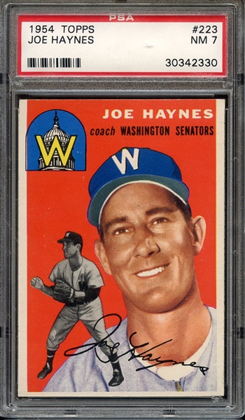 1954 TOPPS 223 JOE HAYNES PSA NM 7