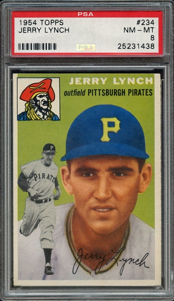 1954 TOPPS 234 JERRY LYNCH PSA NM-MT 8