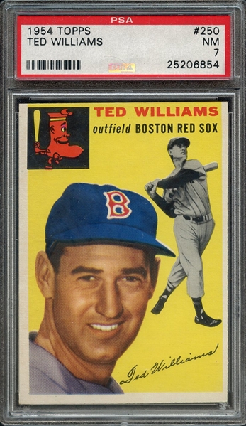 1954 TOPPS 250 TED WILLIAMS PSA NM 7