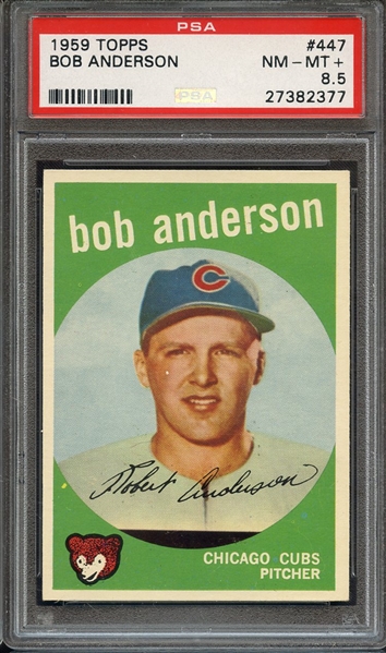 1959 TOPPS 447 BOB ANDERSON PSA NM-MT+ 8.5