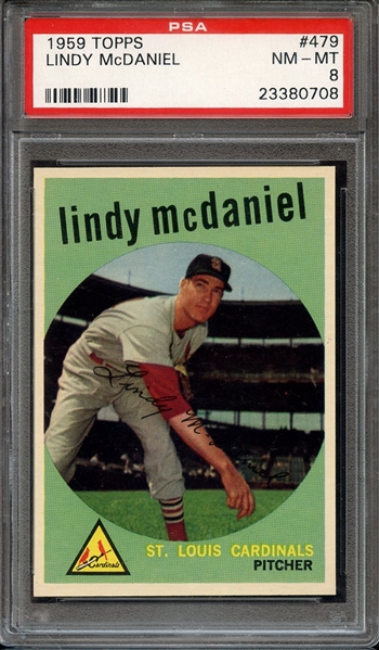 1959 TOPPS 479 LINDY McDANIEL PSA NM-MT 8