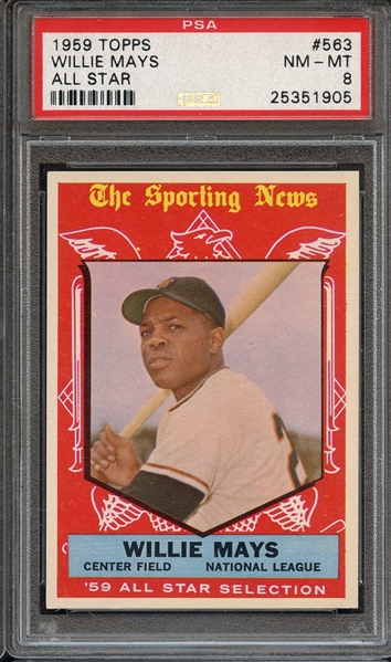 1959 TOPPS 563 WILLIE MAYS ALL STAR PSA NM-MT 8
