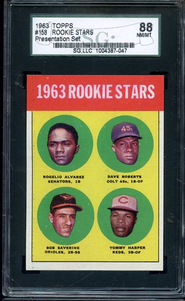 1963 TOPPS 158 ROOKIE STARS SGC NM/MT 88
