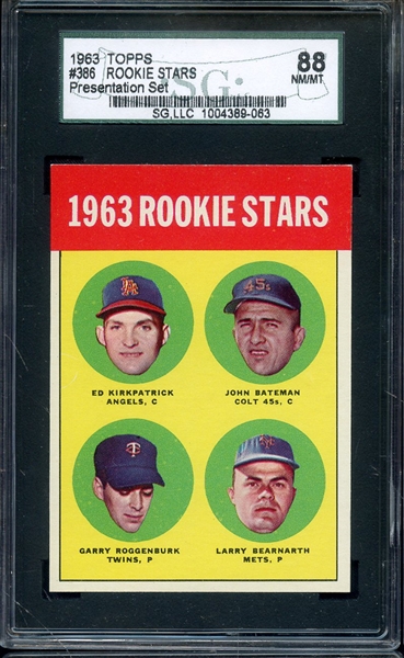 1963 TOPPS 386 ROOKIE STARS SGC NM/MT 88