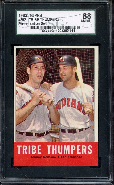 1963 TOPPS 392 TRIBE THUMPERS SGC NM/MT 88