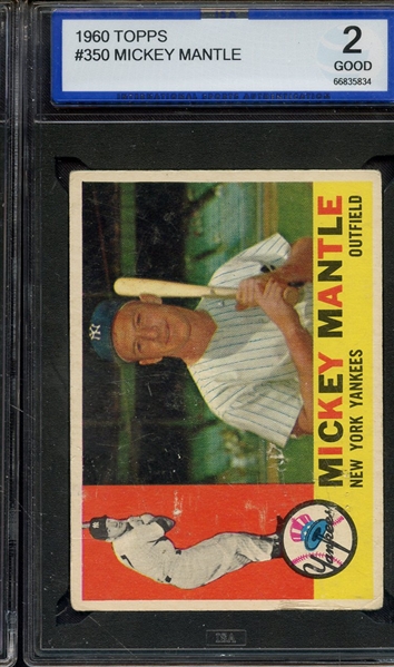 1960 TOPPS 350 MICKEY MANTLE ISA GOOD 2