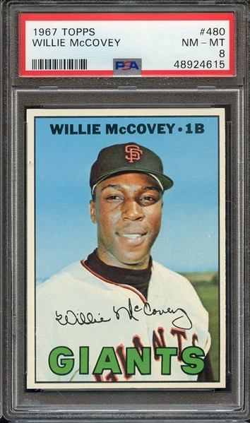 1967 TOPPS 480 WILLIE McCOVEY PSA NM-MT 8